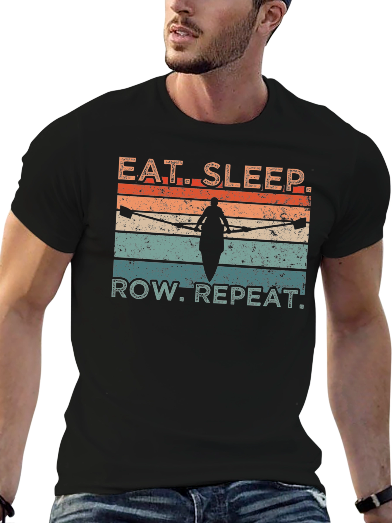 Eat Sleep Row Repeat T-Shirt - Rowing Lovers Tee