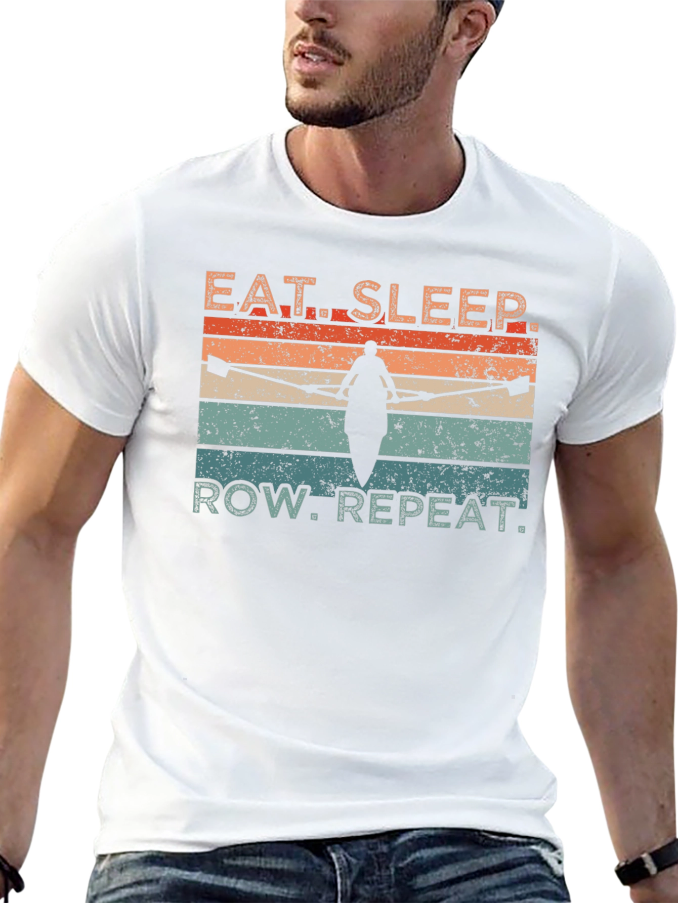 Eat Sleep Row Repeat T-Shirt - Rowing Lovers Tee