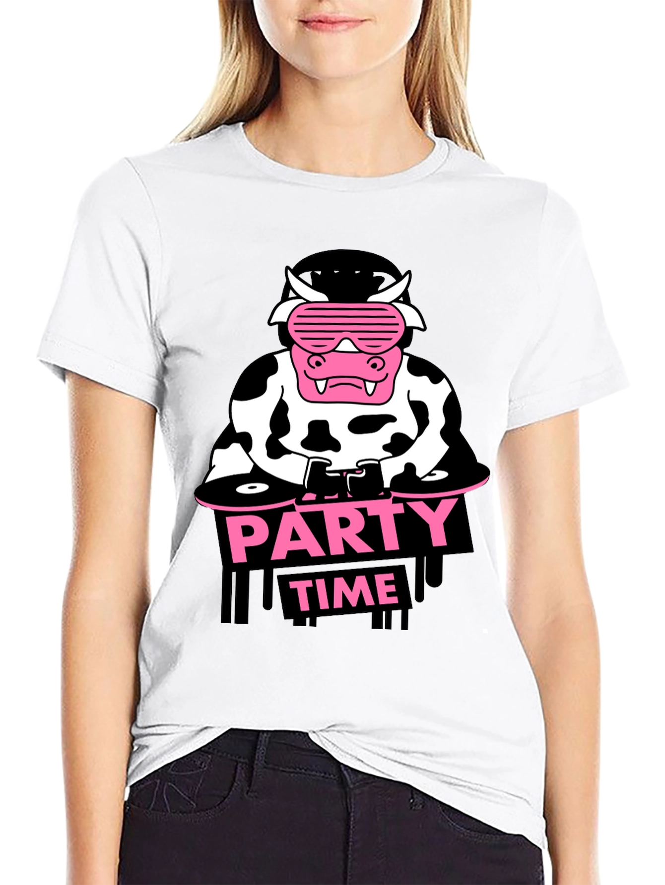 DJ Cow Party Time T-Shirt
