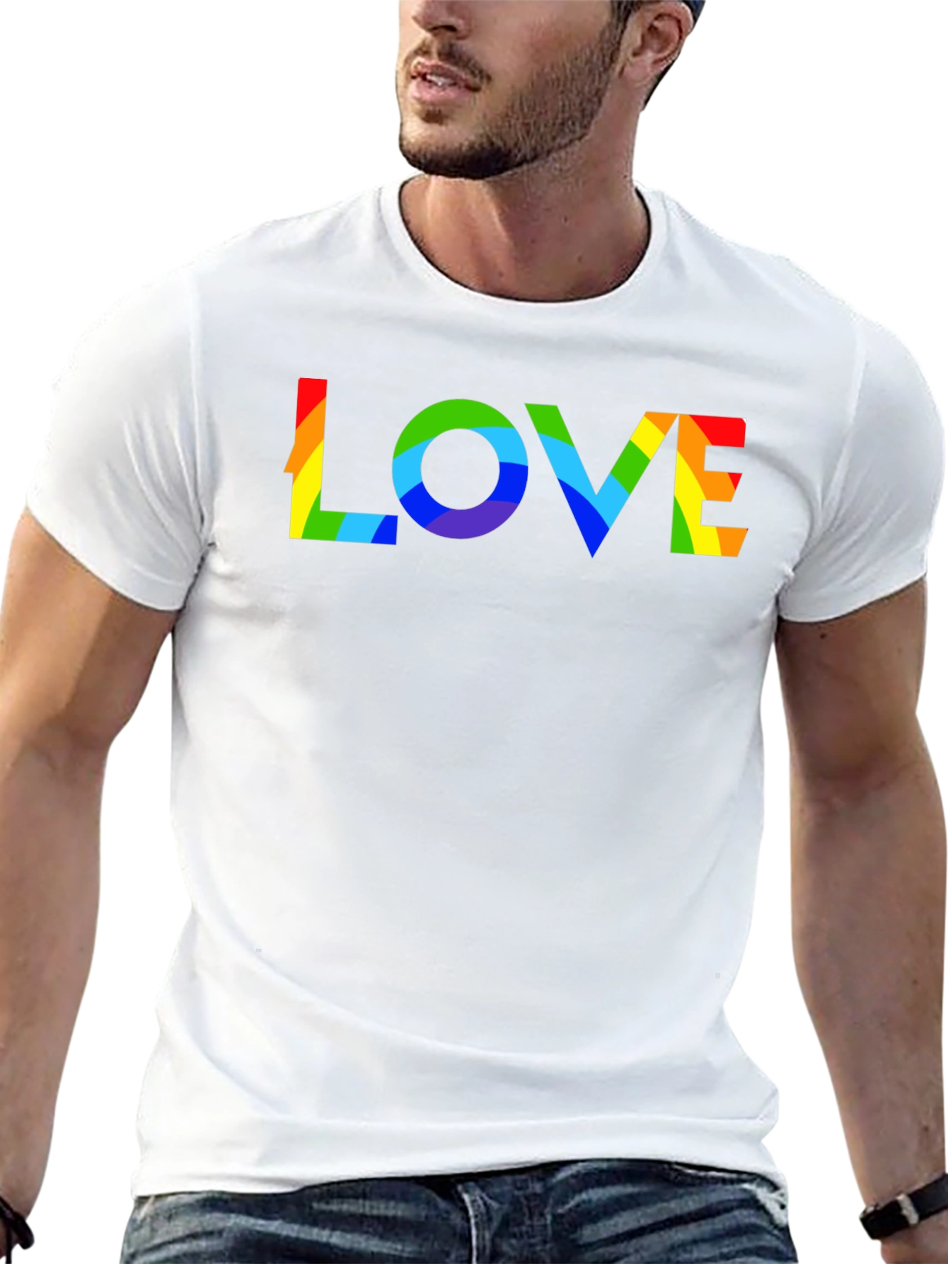 Rainbow LOVE Graphic Black T-Shirt