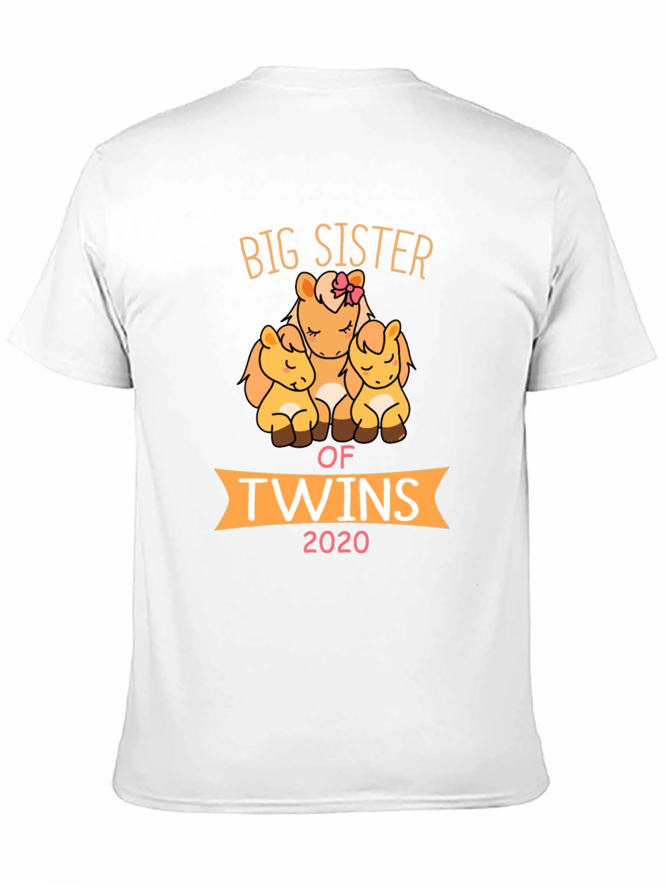 Big Sister of Twins T-Shirt Cute Horses 2020