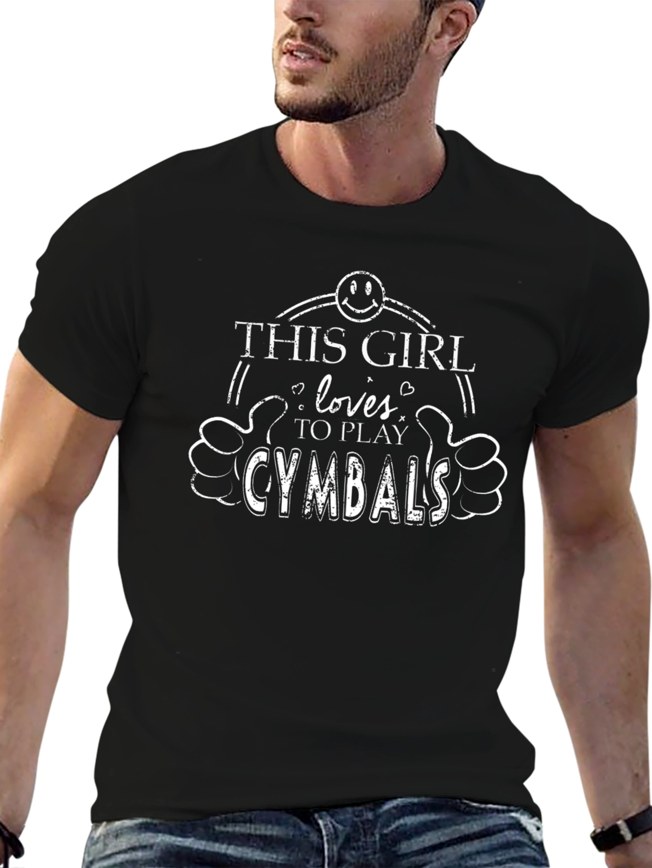 This Girl Loves to Play Cymbals Black T-Shirt