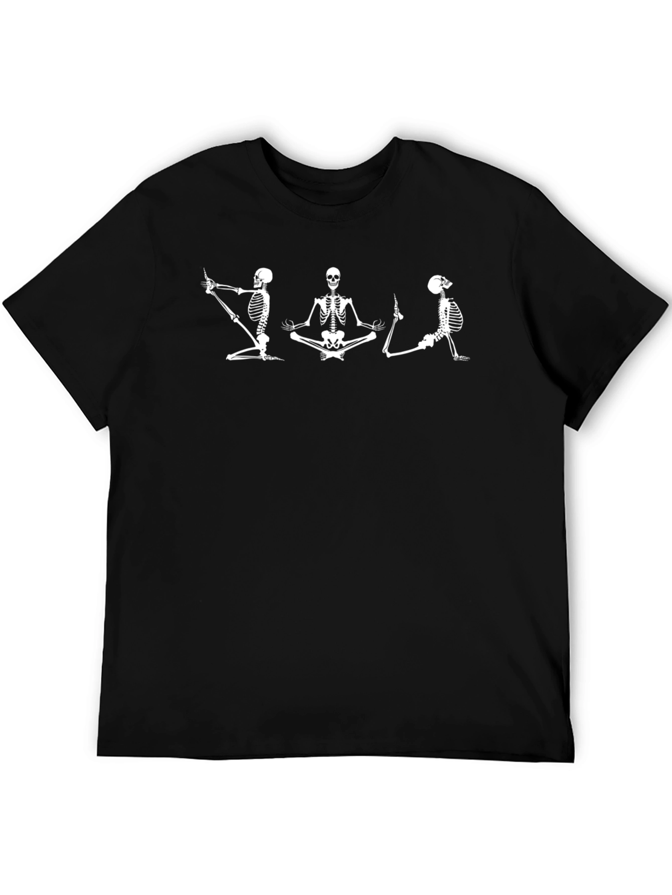 Yoga Skeletons Graphic T-Shirt - Black