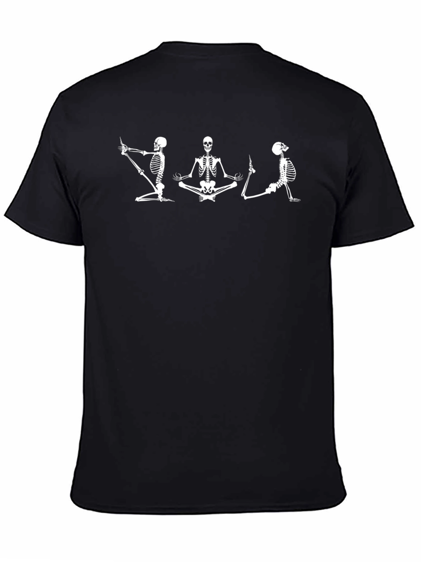 Yoga Skeletons Graphic T-Shirt - Black