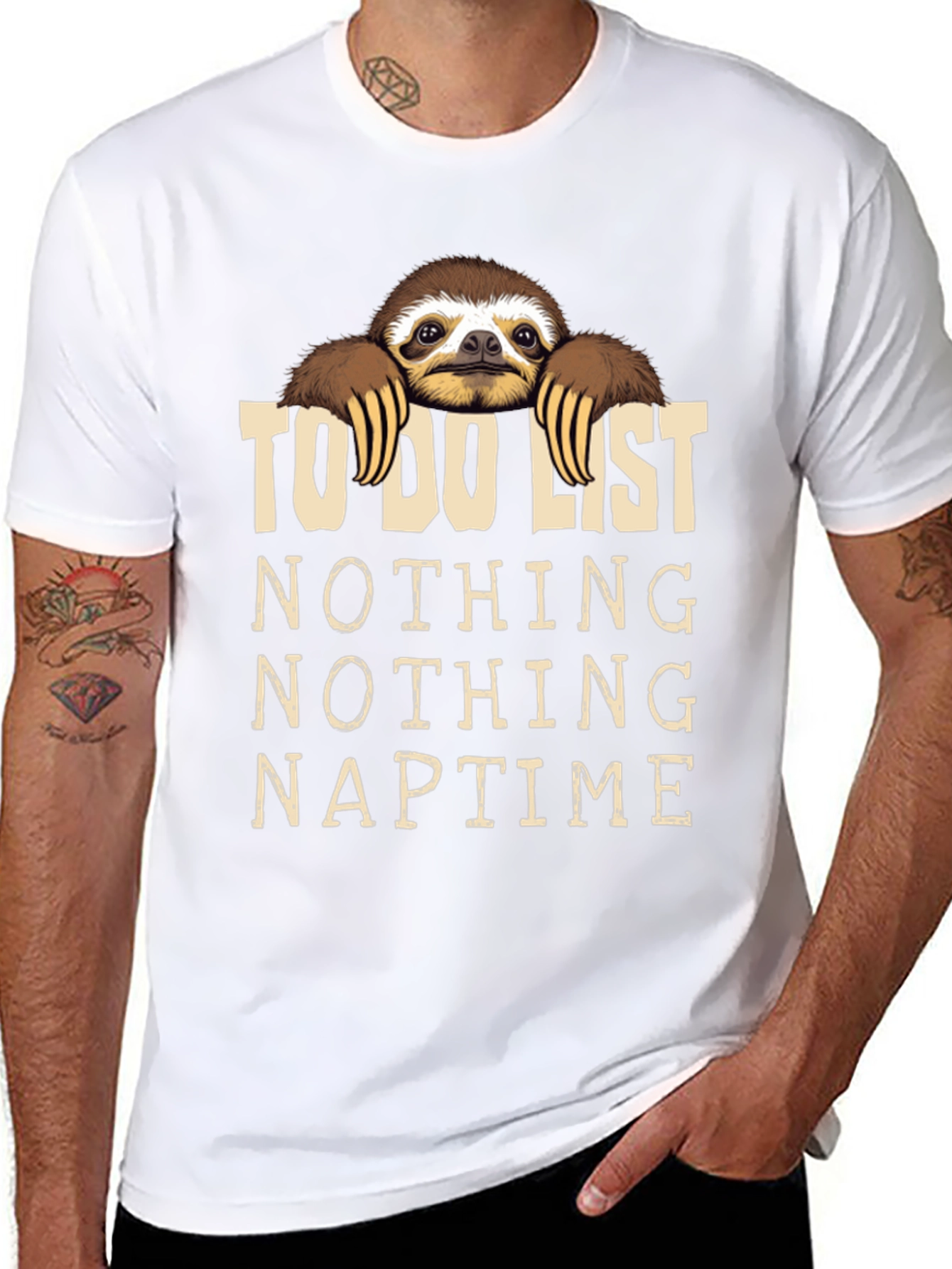 Funny Sloth To-Do List Graphic T-Shirt