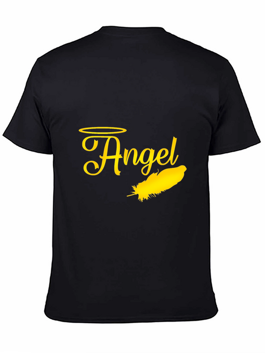 Angel Feather Graphic Black T-Shirt