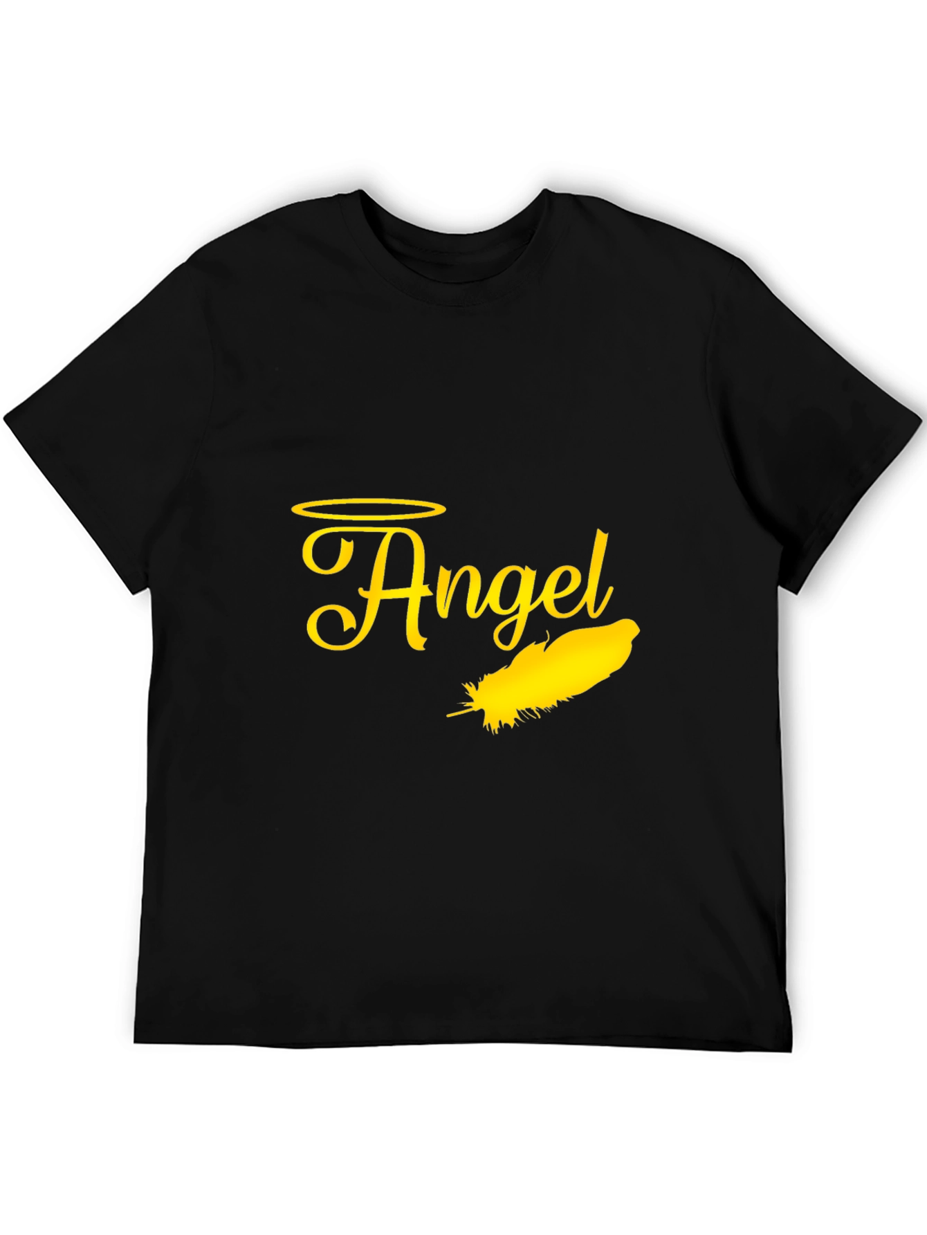 Angel Feather Graphic Black T-Shirt