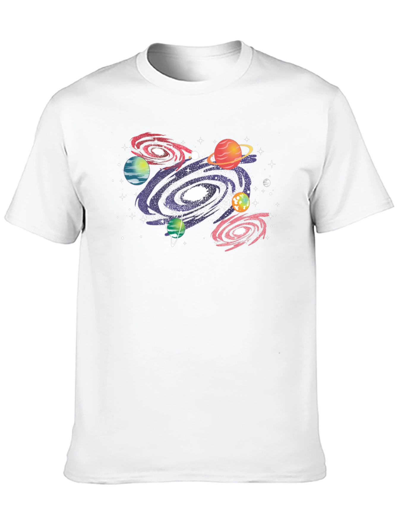 Galaxy Print Crew Neck T-Shirt