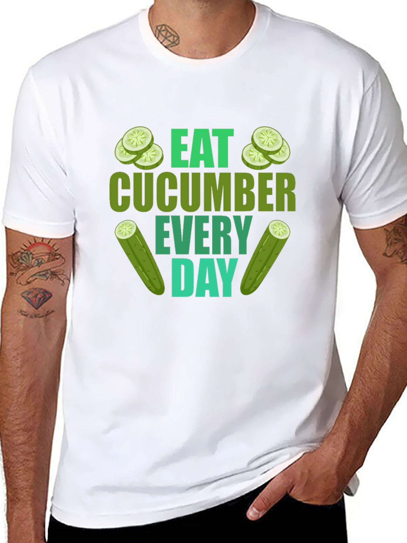 Eat Cucumber Everyday Graphic T-Shirt