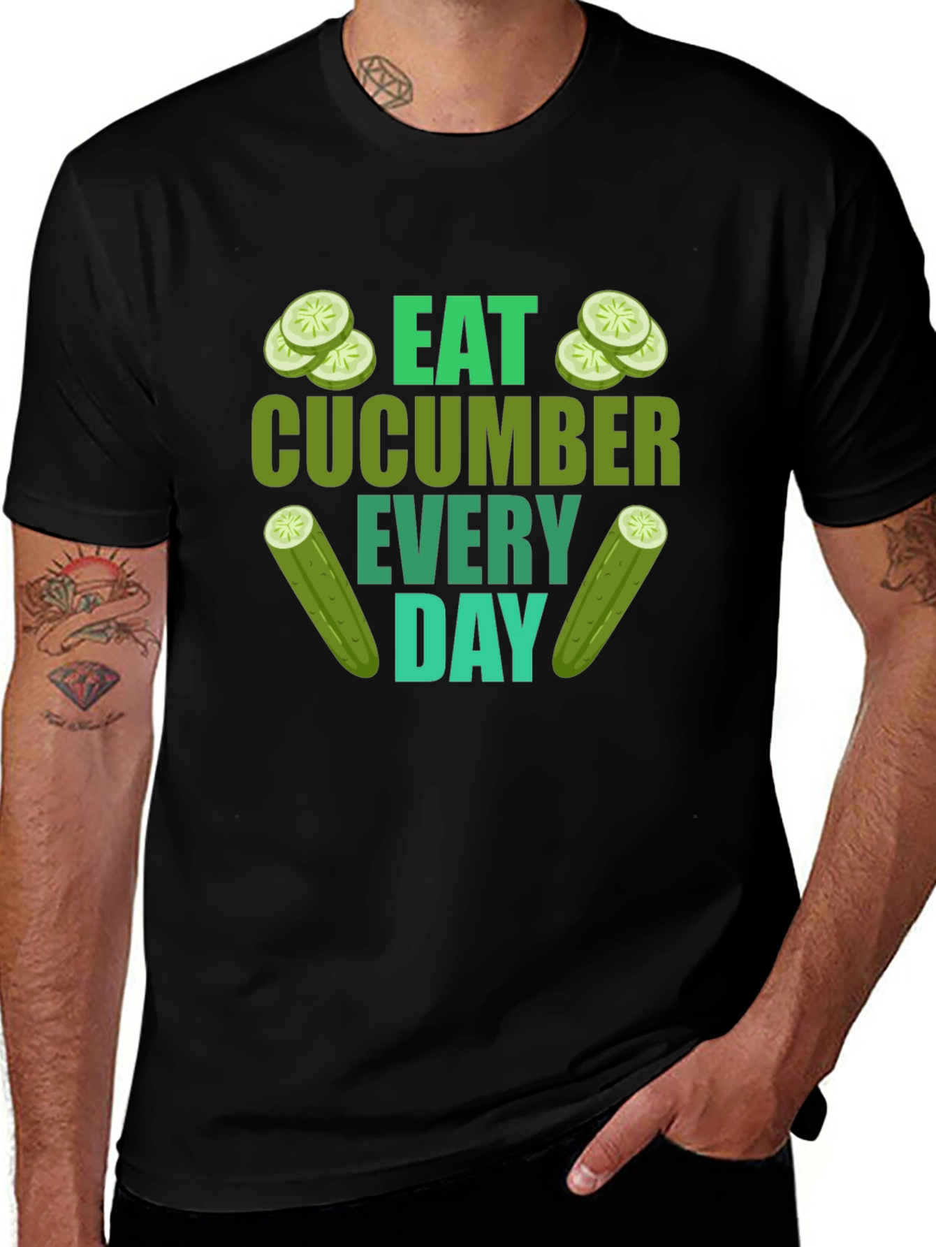 Eat Cucumber Everyday Graphic T-Shirt