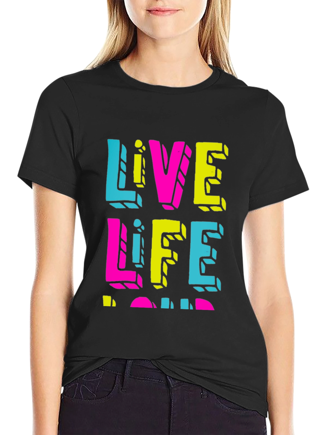 Live Life Loud Graphic Tee - Black Casual Shirt