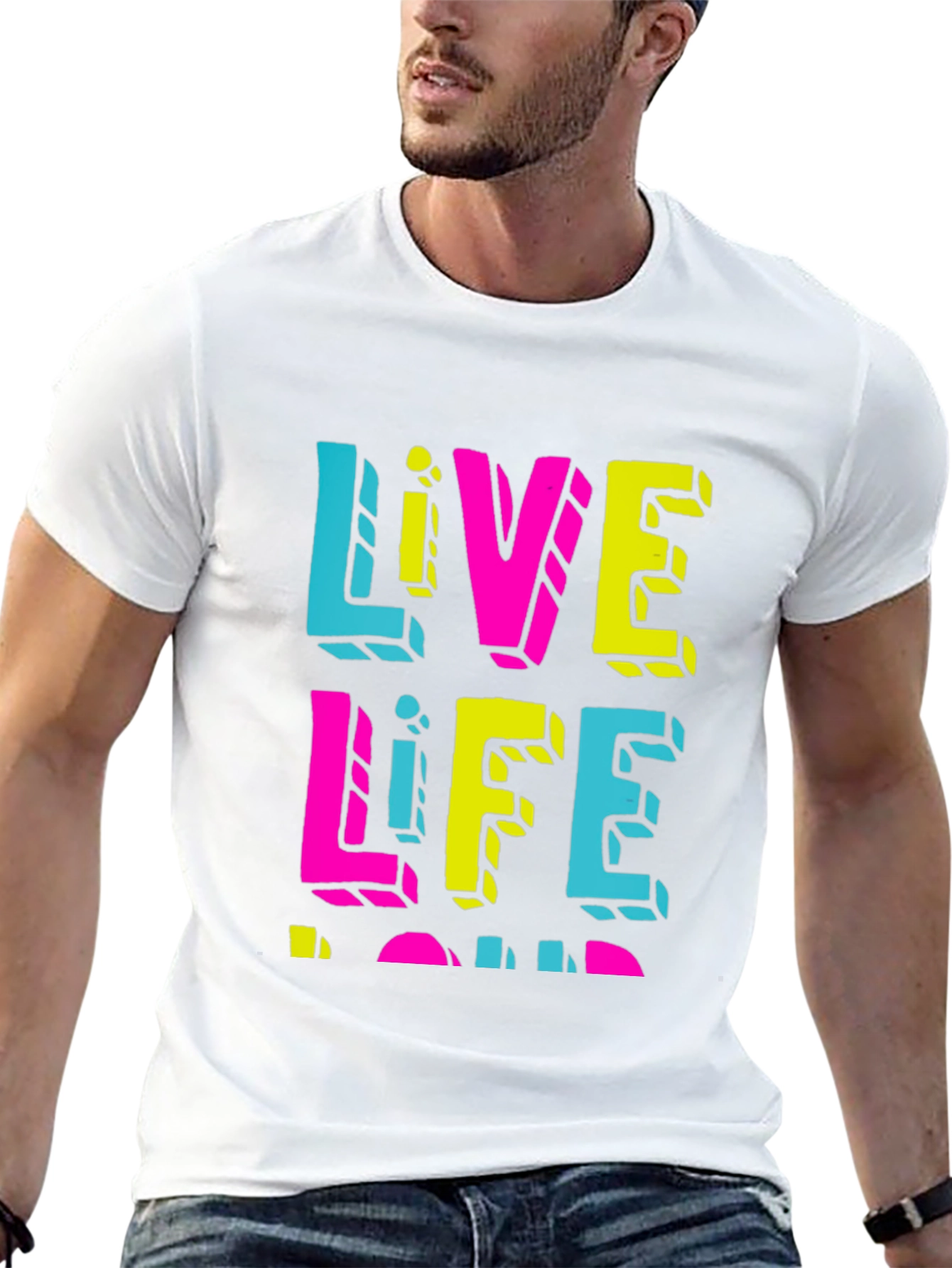 Live Life Loud Graphic Tee - Black Casual Shirt
