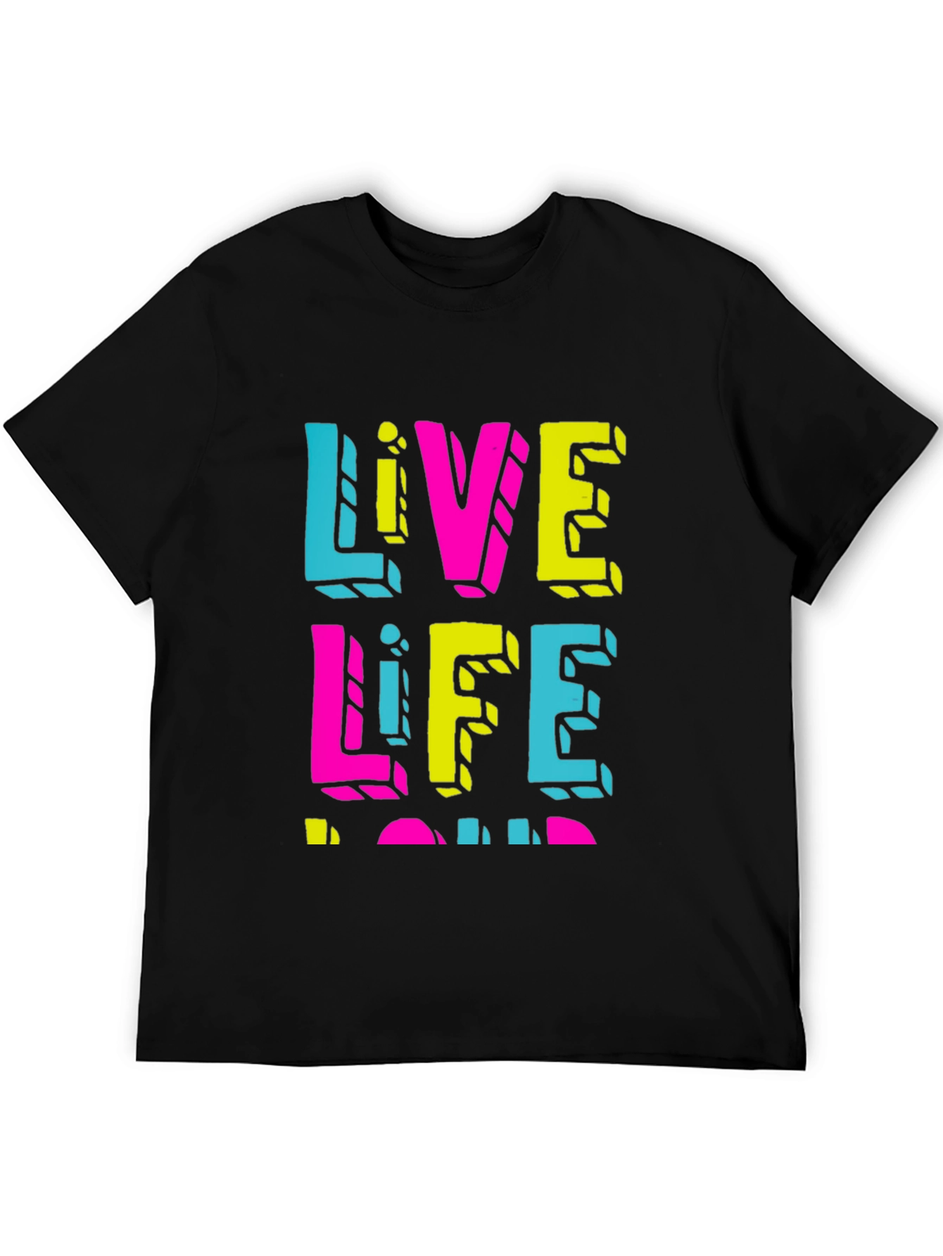 Live Life Loud Graphic Tee - Black Casual Shirt