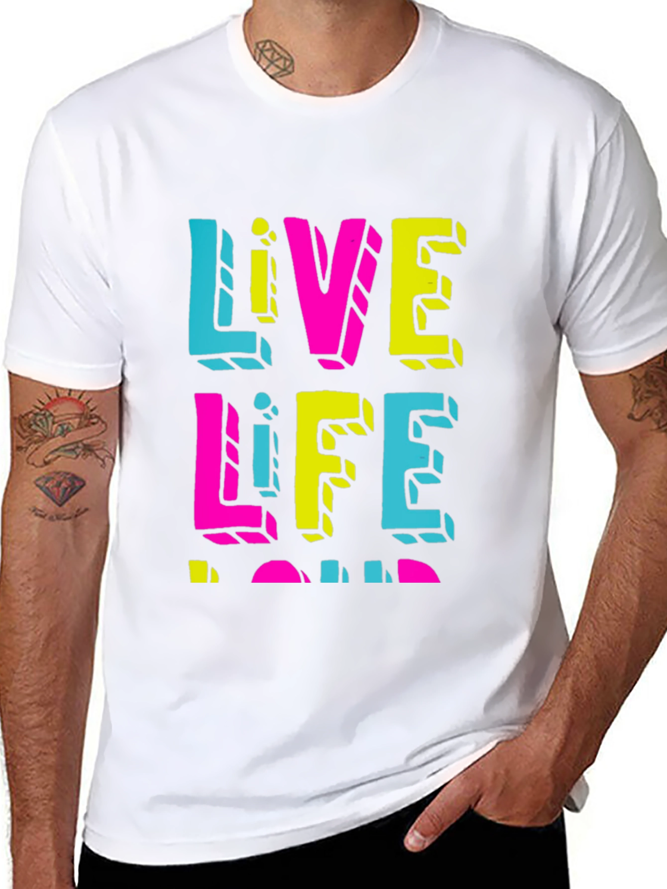 Live Life Loud Graphic Tee - Black Casual Shirt