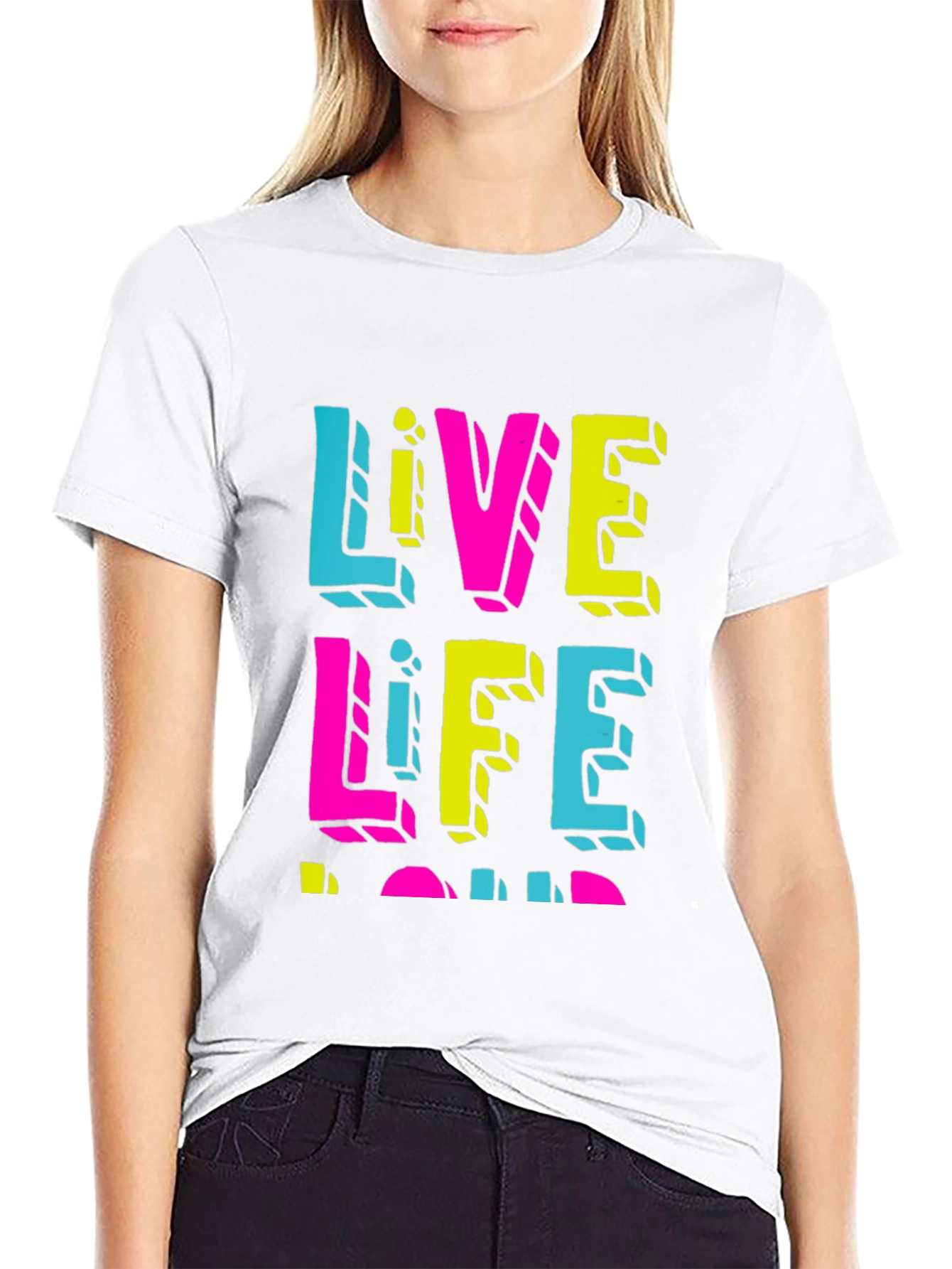 Live Life Loud Graphic Tee - Black Casual Shirt