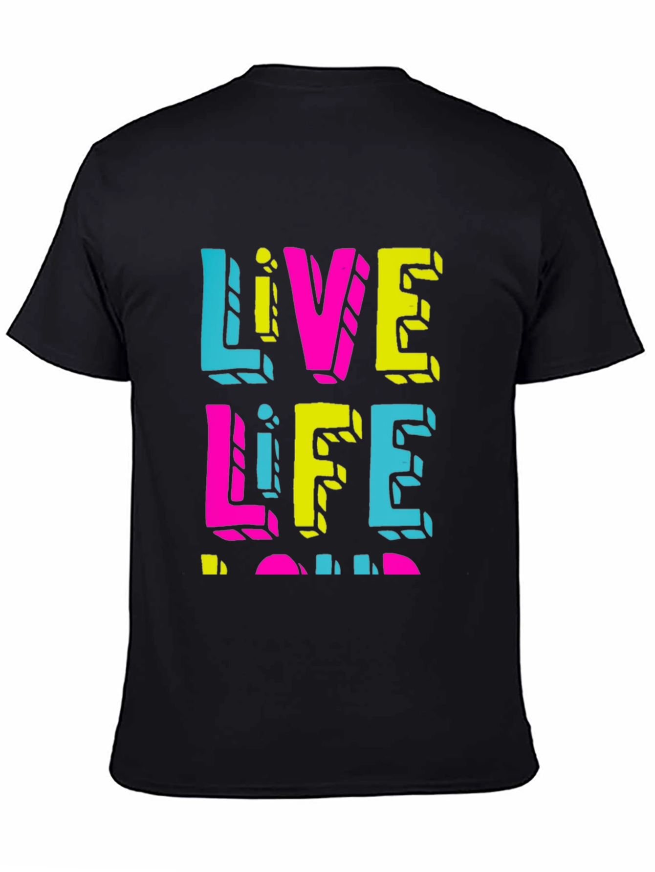Live Life Loud Graphic Tee - Black Casual Shirt
