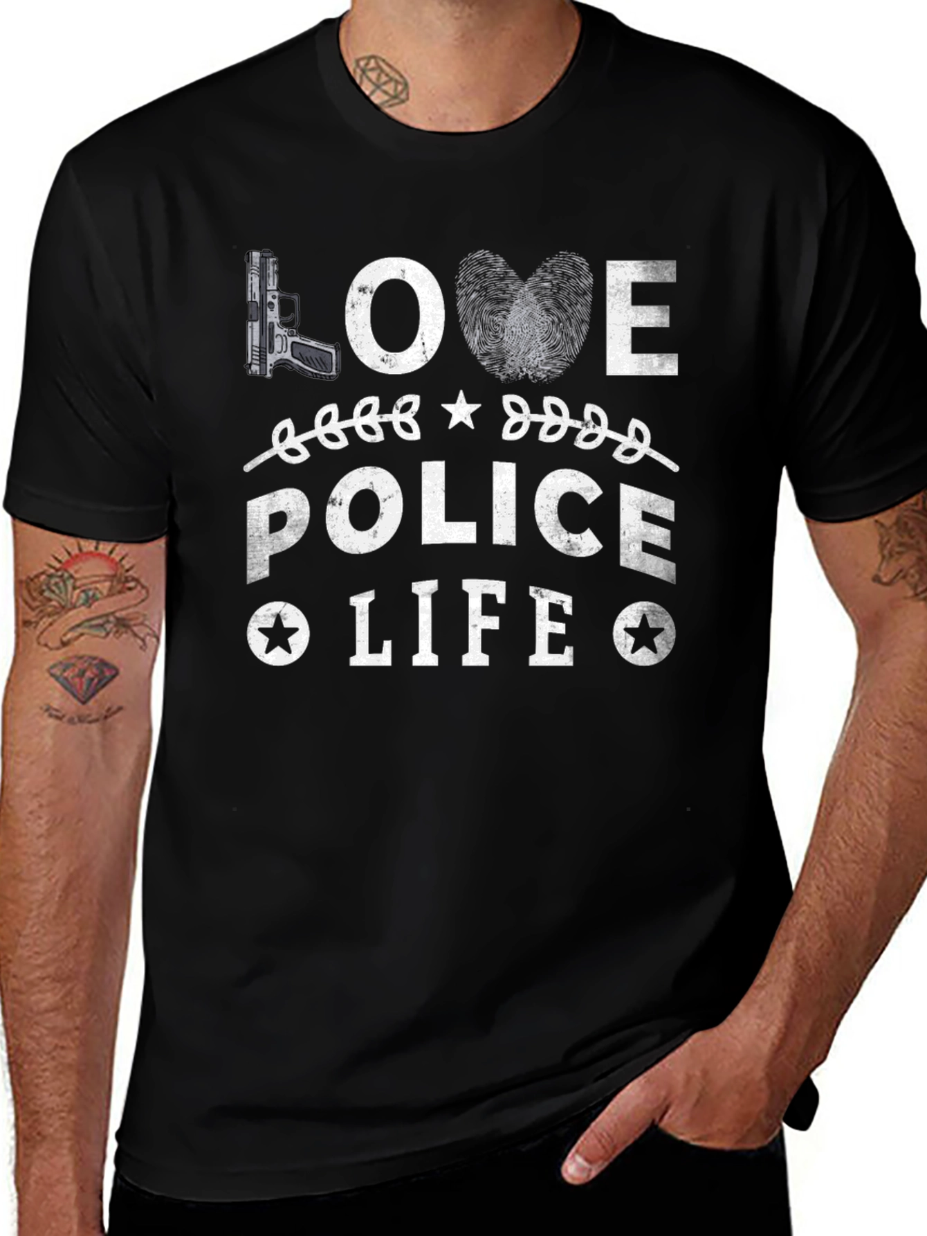 Love Police Life T-Shirt - Black