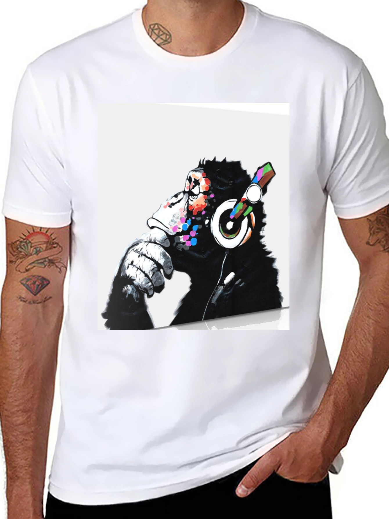 Cool Ape DJ Graphic Tee - Black Cotton T-Shirt