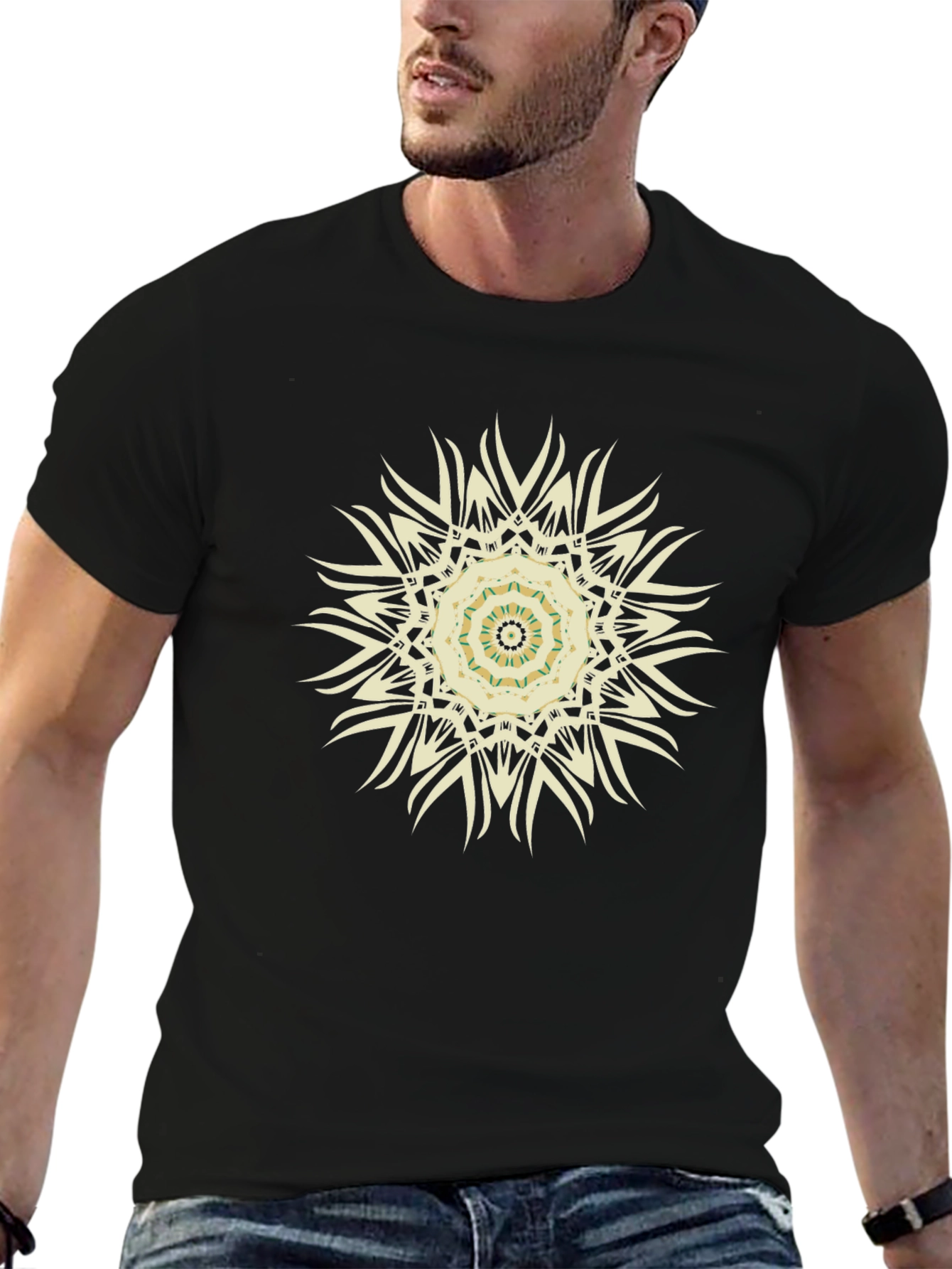 Boho Mandala Graphic Black T-Shirt