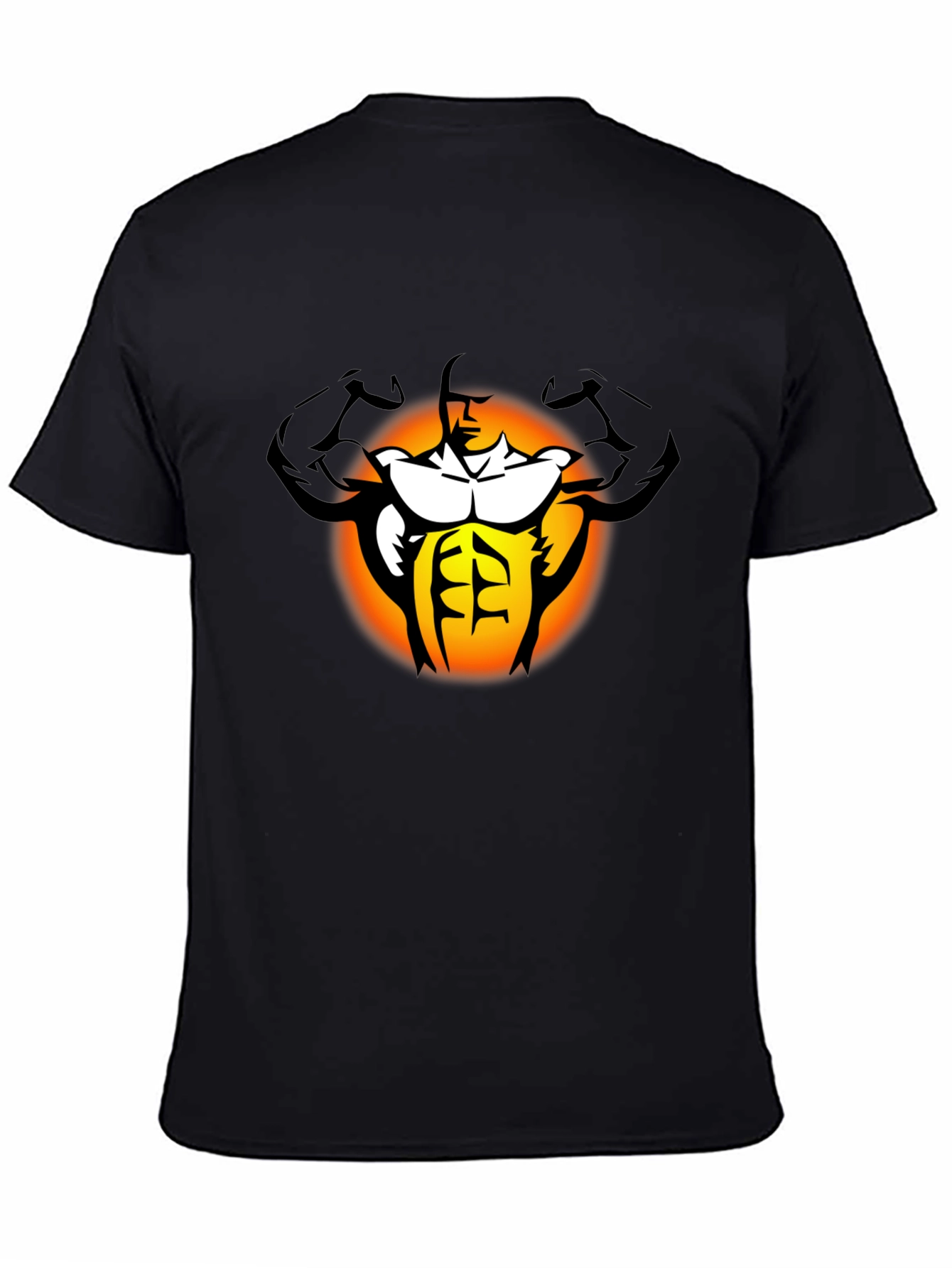 Muscle Man Graphic Black T-Shirt