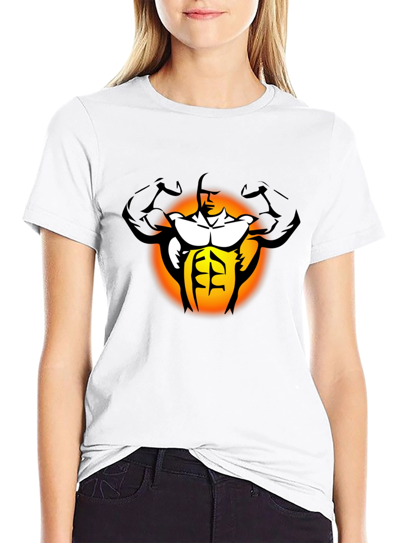 Muscle Man Graphic Black T-Shirt