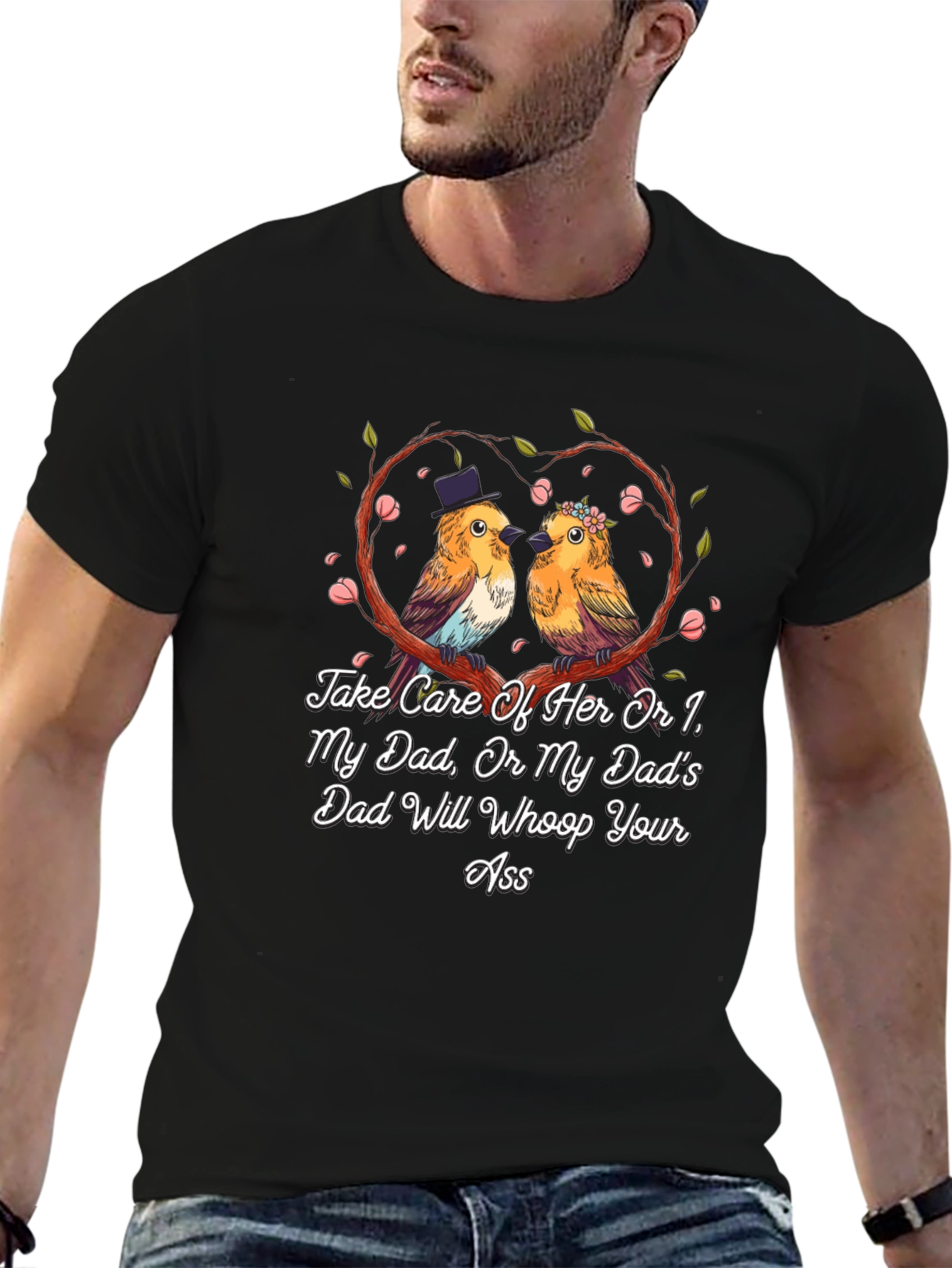 Humorous Take Care of Her Graphic Tee