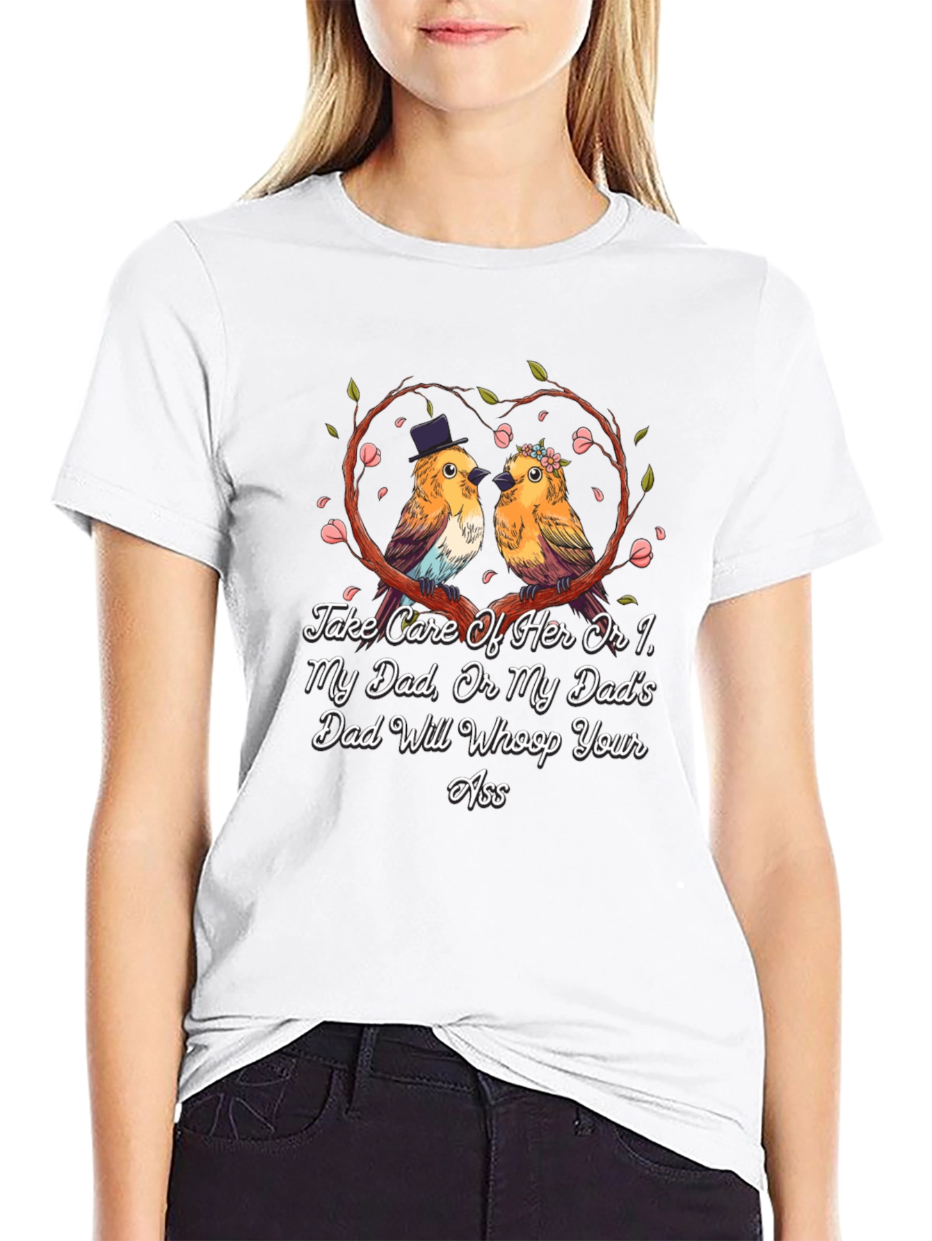 Humorous Take Care of Her Graphic Tee