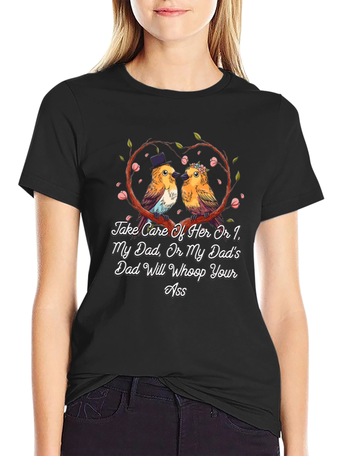 Humorous Take Care of Her Graphic Tee
