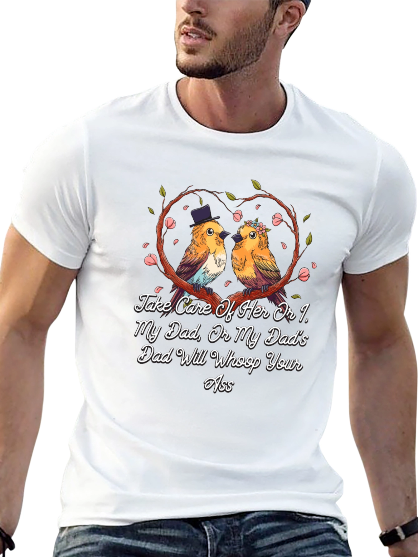 Humorous Take Care of Her Graphic Tee