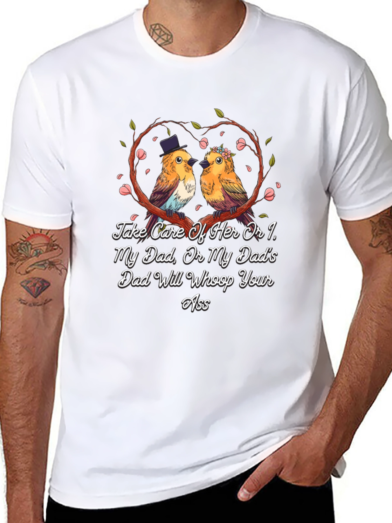 Humorous Take Care of Her Graphic Tee
