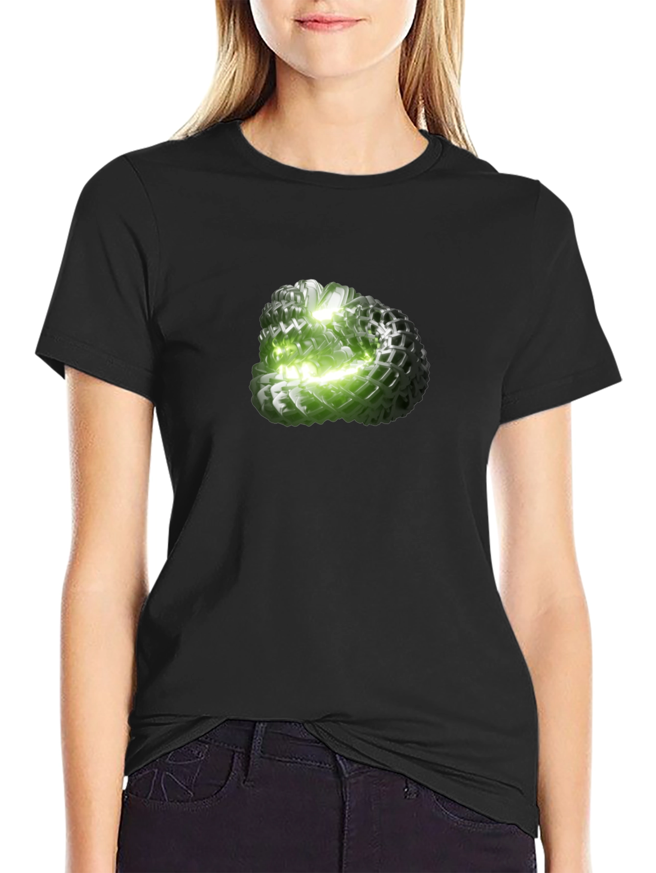 Abstract Green Orb Graphic Tee - Modern Design