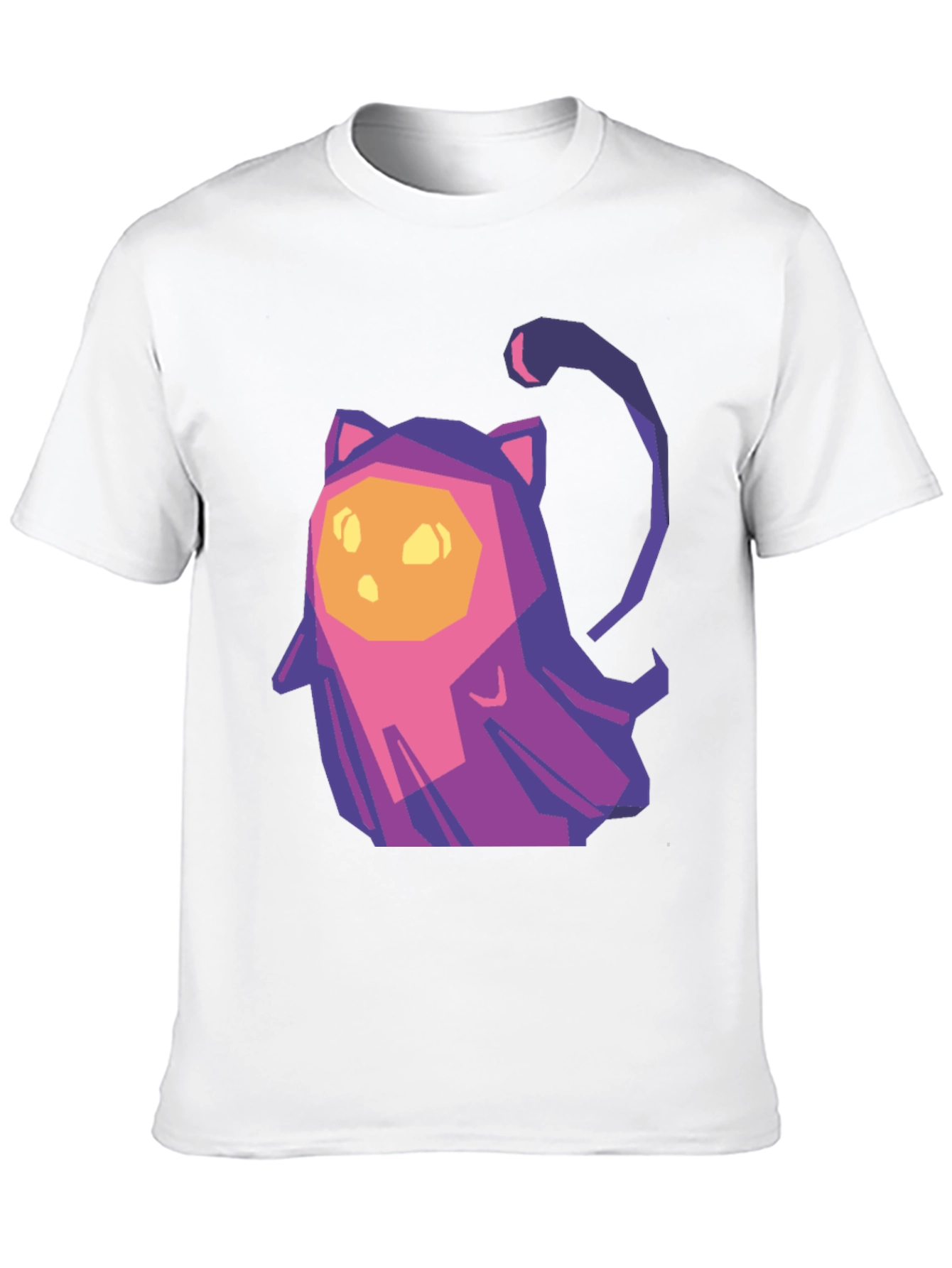 Geometric Cat T-Shirt - Black
