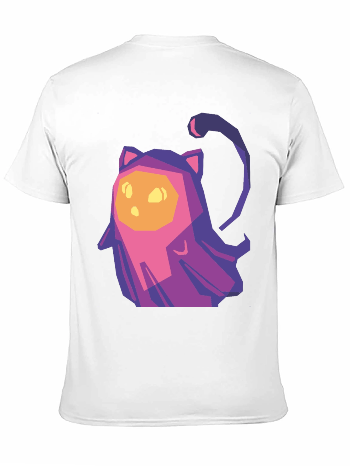 Geometric Cat T-Shirt - Black