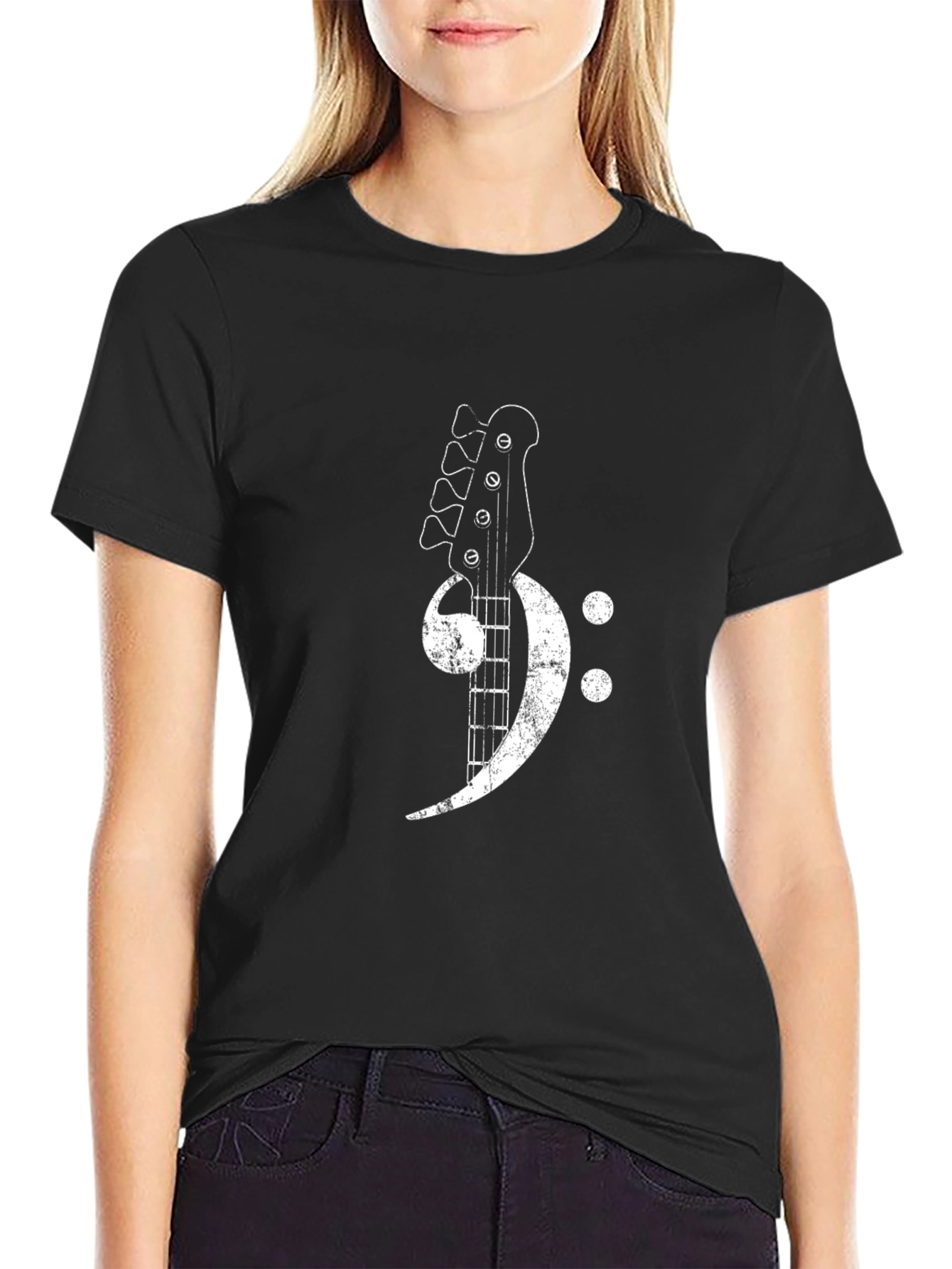 Bass Clef Guitar T-Shirt - Music Lover Tee