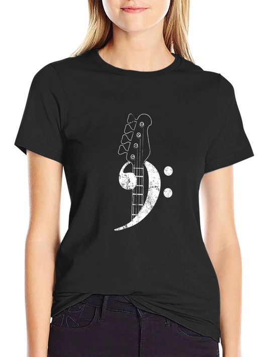 Bass Clef Guitar T-Shirt - Music Lover Tee