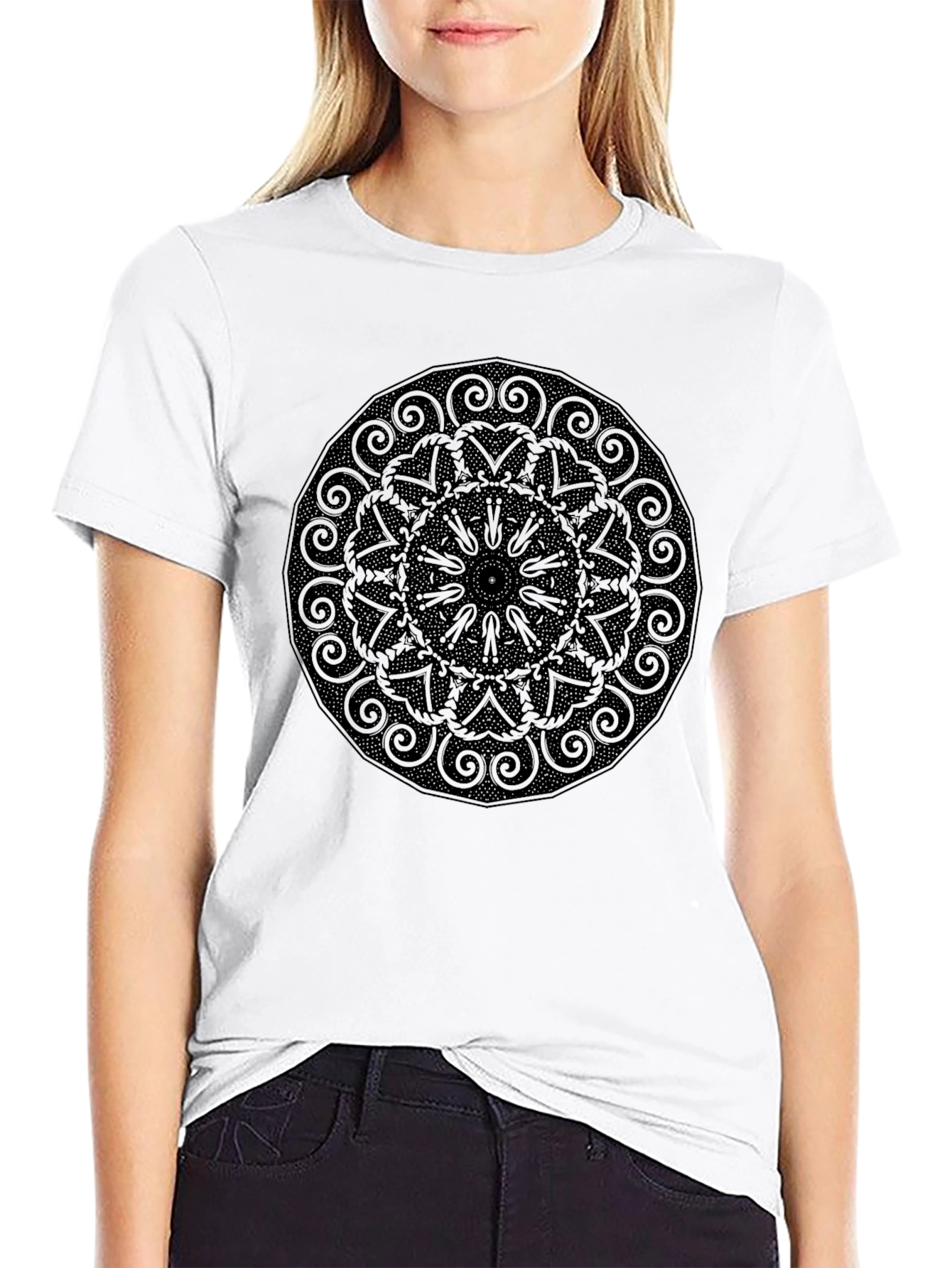 Dark Mandala Graphic Tee - Mens Casual Style
