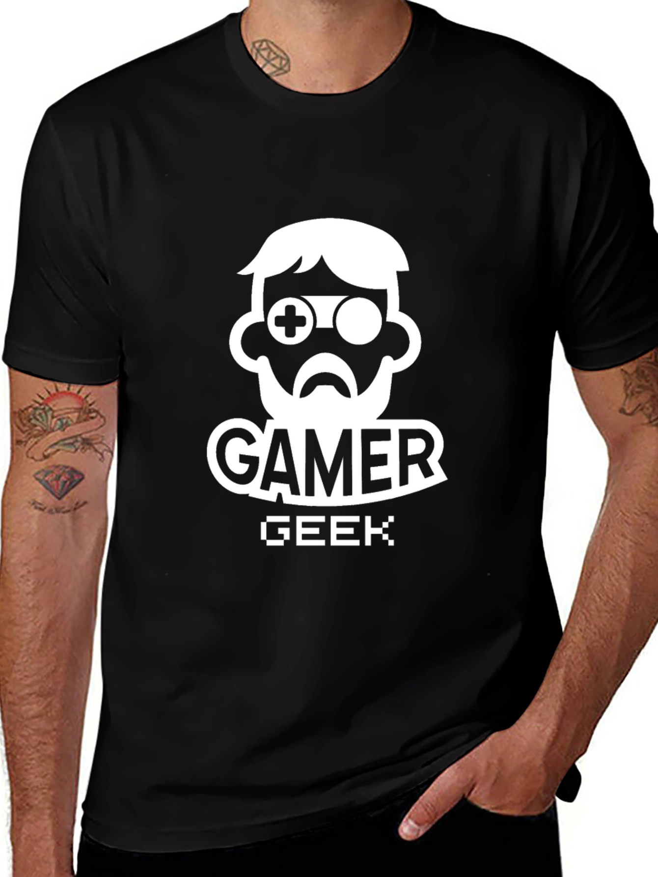 Gamer Geek Graphic Tee - Black Cotton T-Shirt