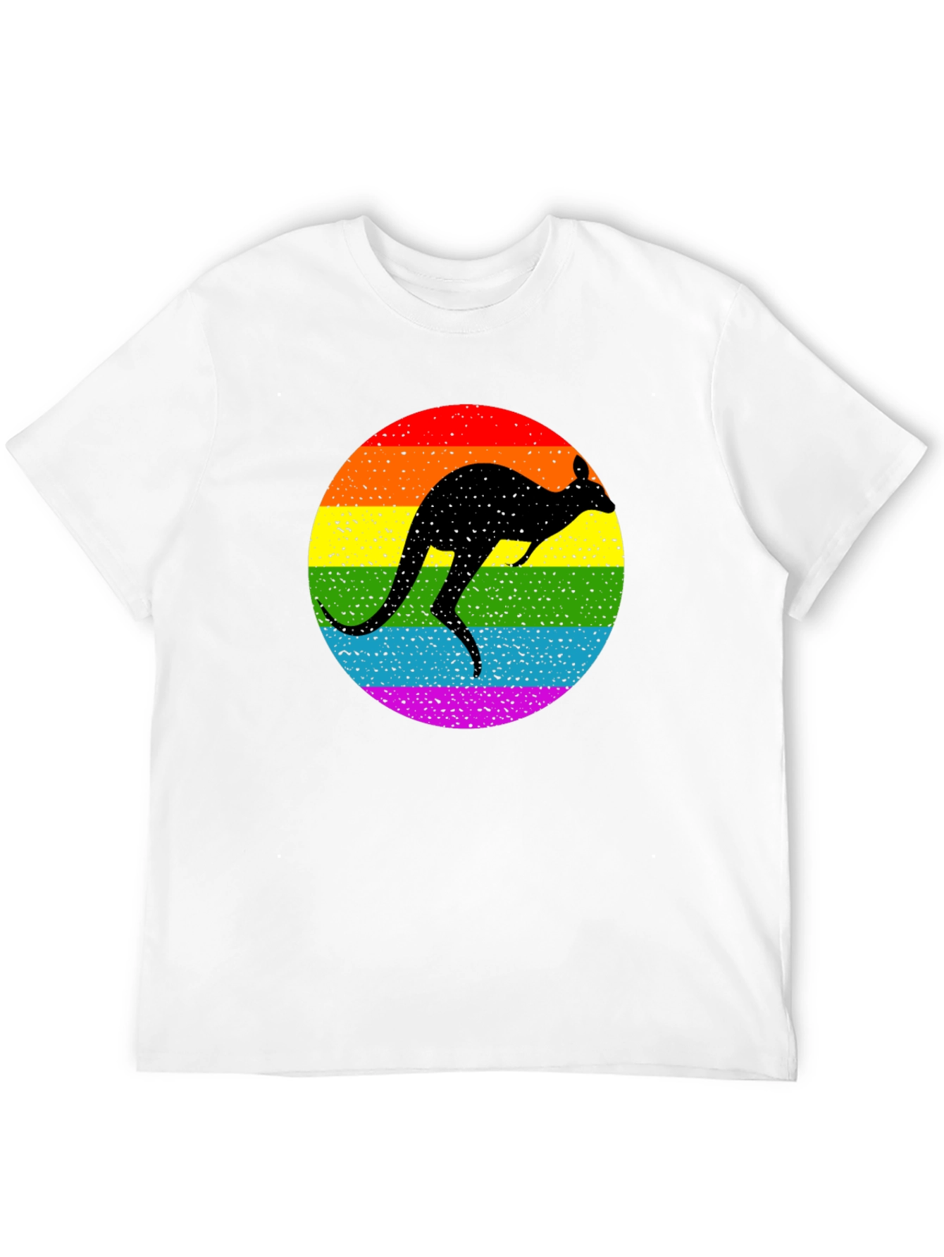 Kangaroo Pride T-Shirt - Rainbow Silhouette Design