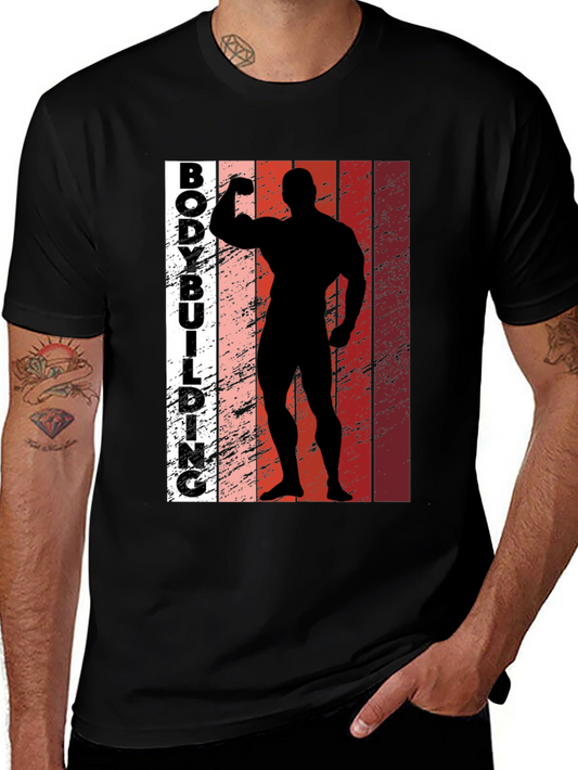 Bodybuilding Silhouette Graphic Tee - Fitness Apparel