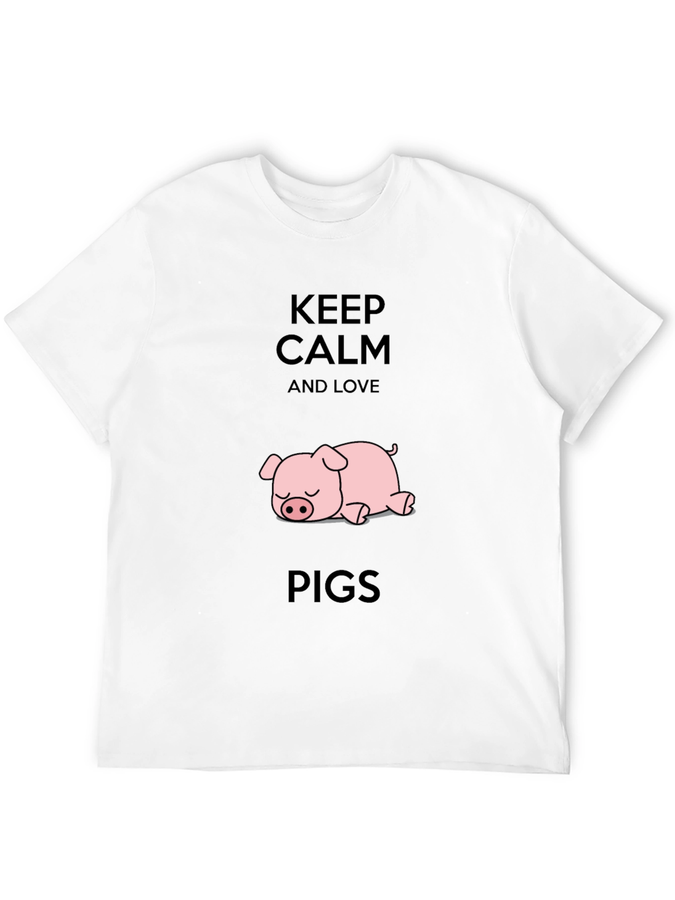 Keep Calm and Love Pigs Black T-Shirt