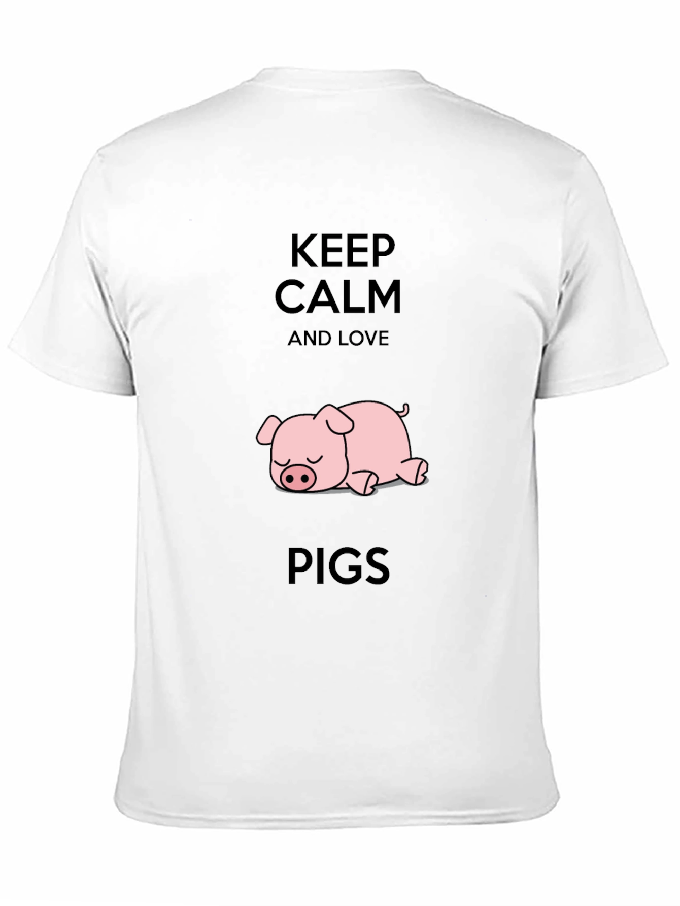 Keep Calm and Love Pigs Black T-Shirt