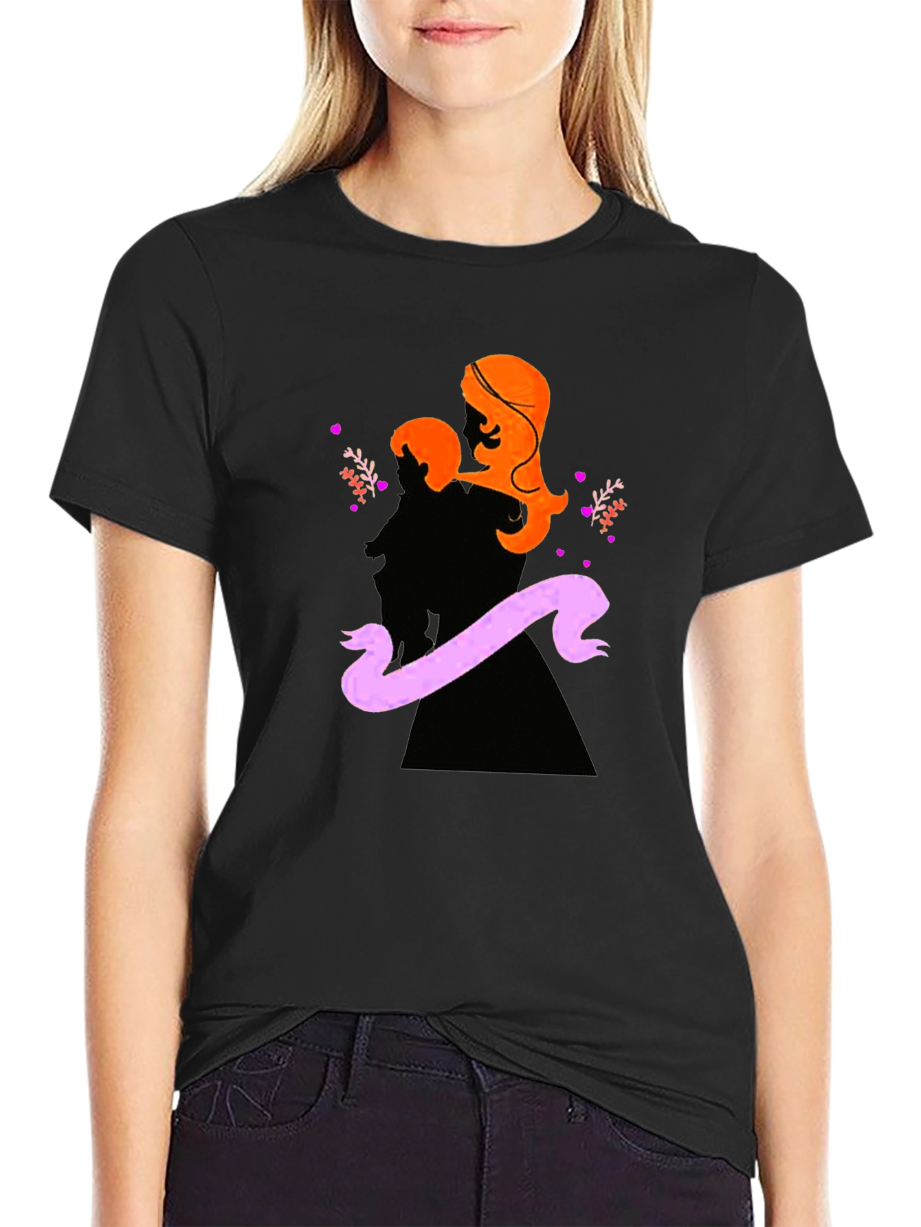 Mother & Child Silhouette Graphic T-Shirt