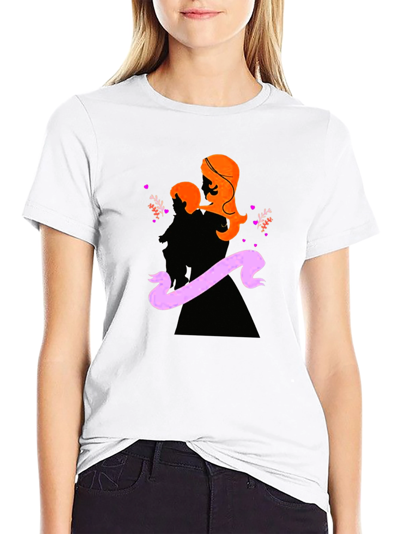Mother & Child Silhouette Graphic T-Shirt