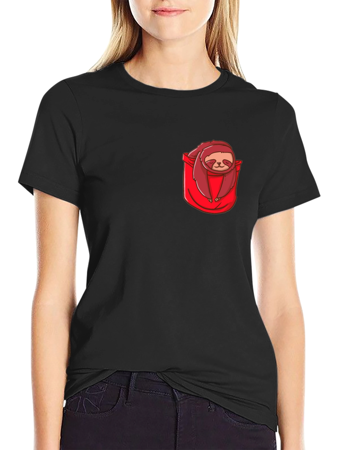 Sloth in Pocket Graphic Tee - Casual Comfort