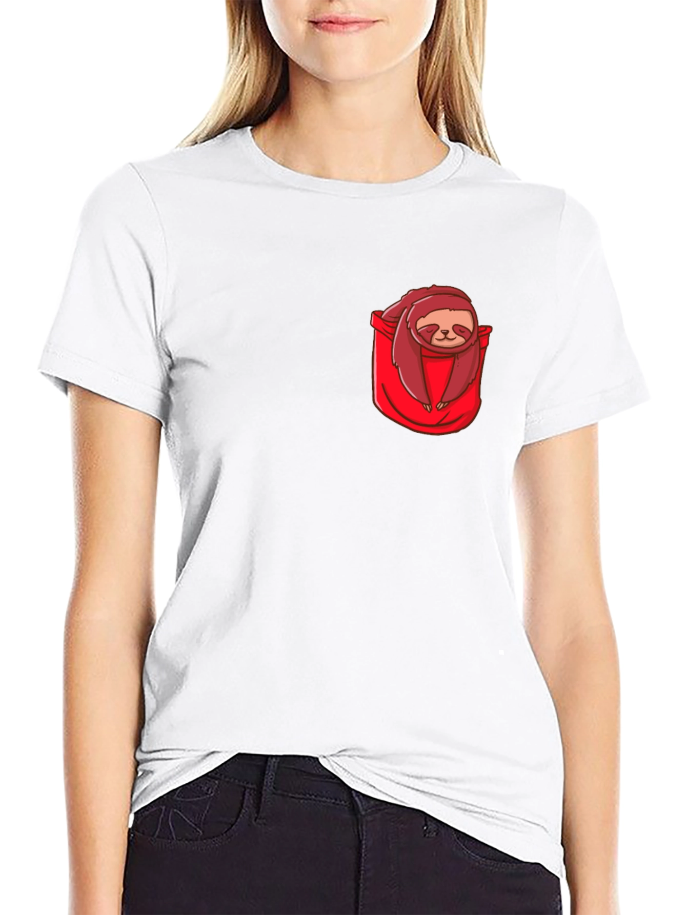 Sloth in Pocket Graphic Tee - Casual Comfort