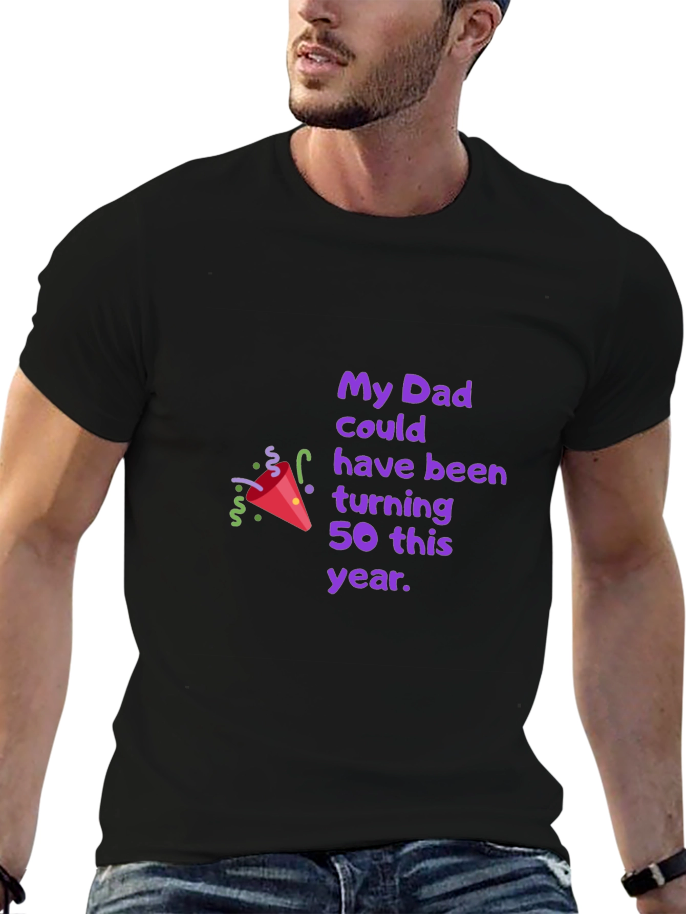 Dads 50th Birthday Tribute Black T-Shirt