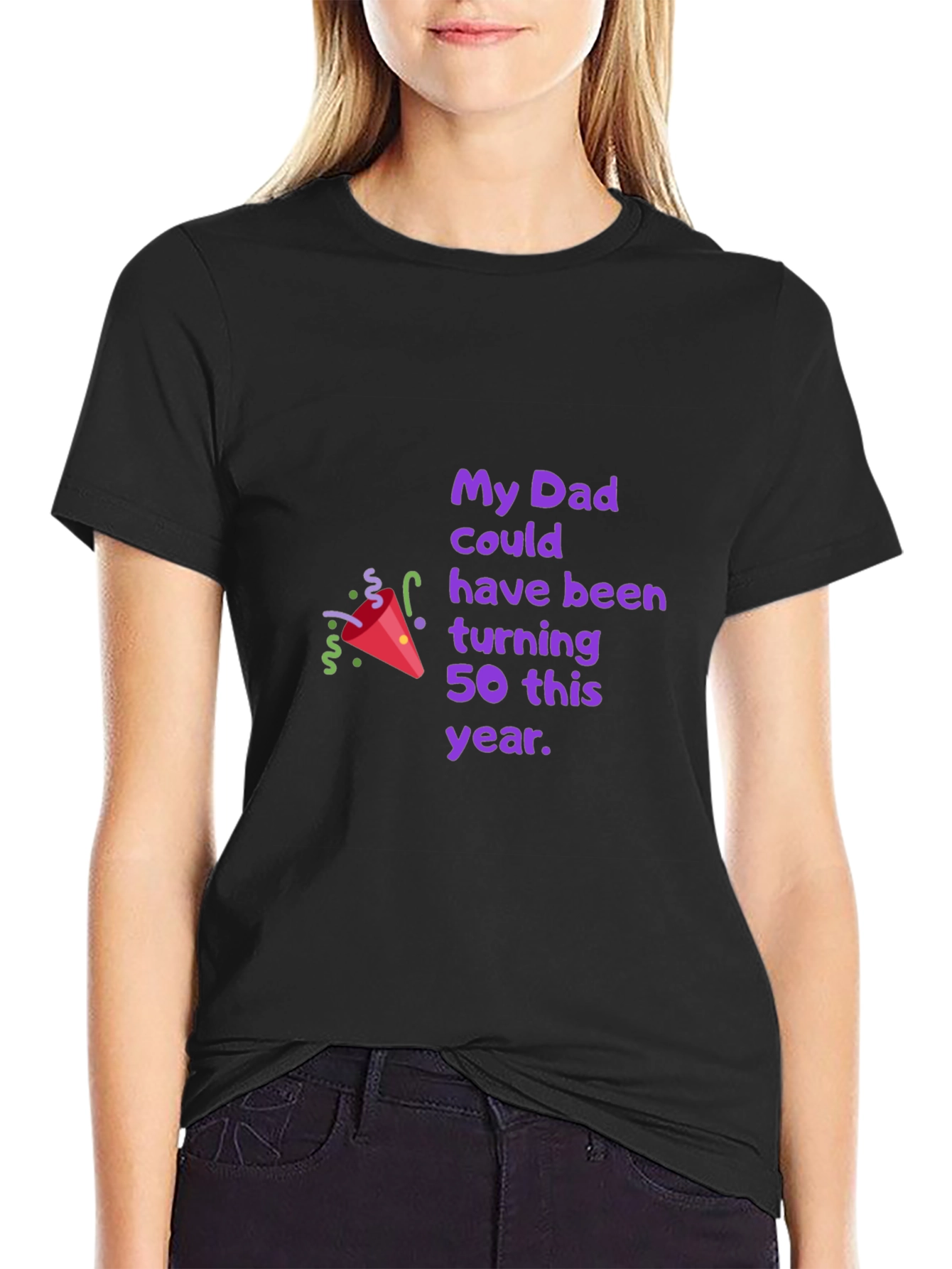 Dads 50th Birthday Tribute Black T-Shirt