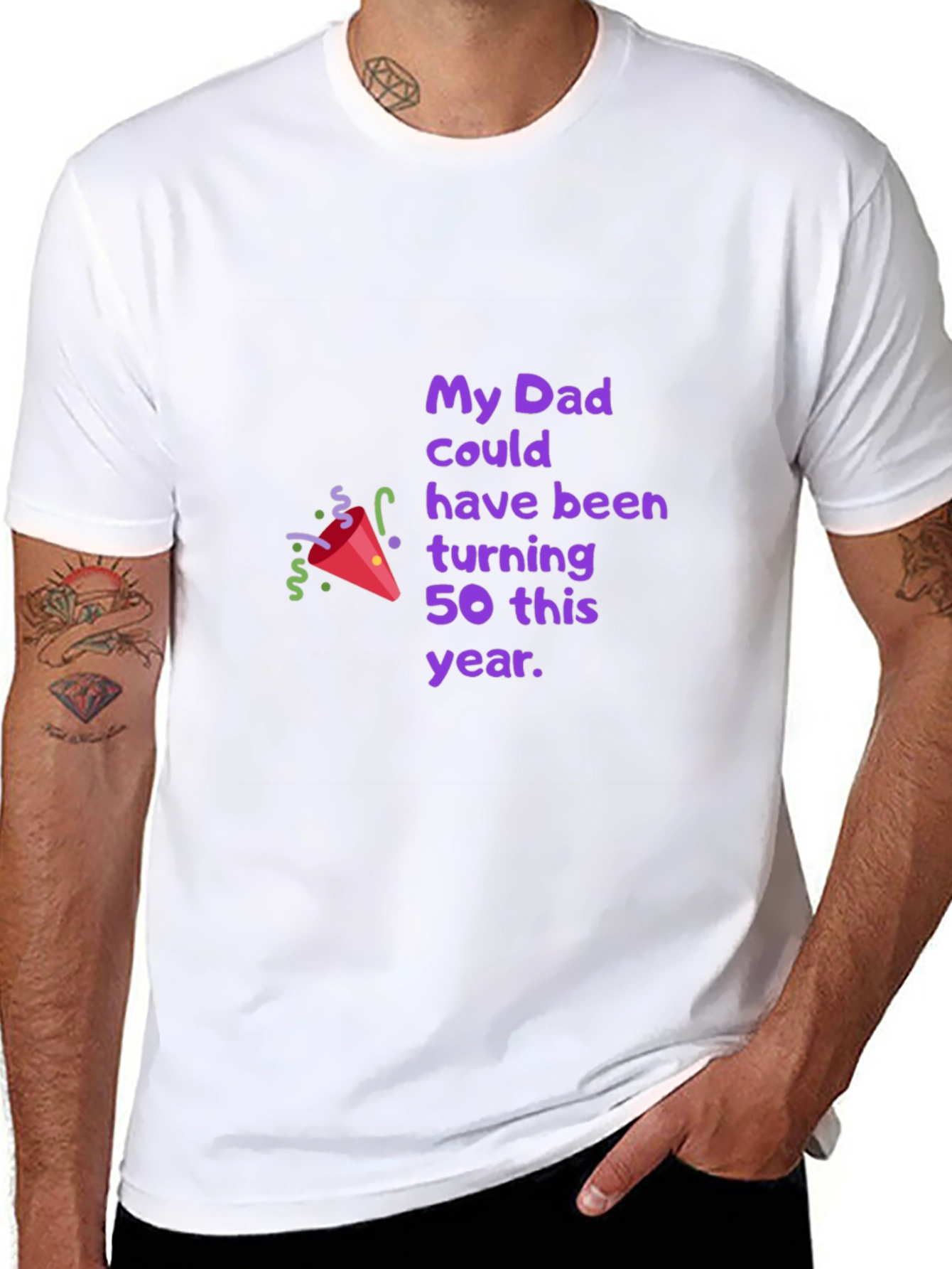 Dads 50th Birthday Tribute Black T-Shirt