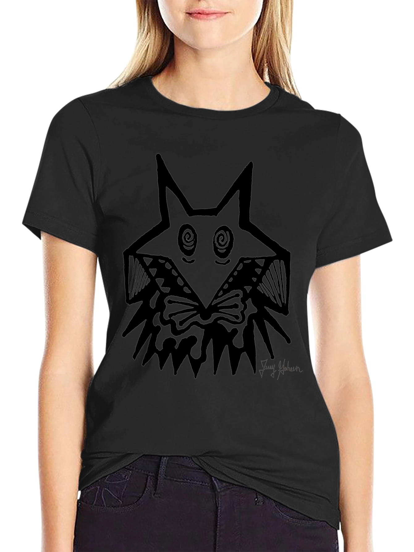 Abstract Graphic Black T-Shirt - Edgy Style