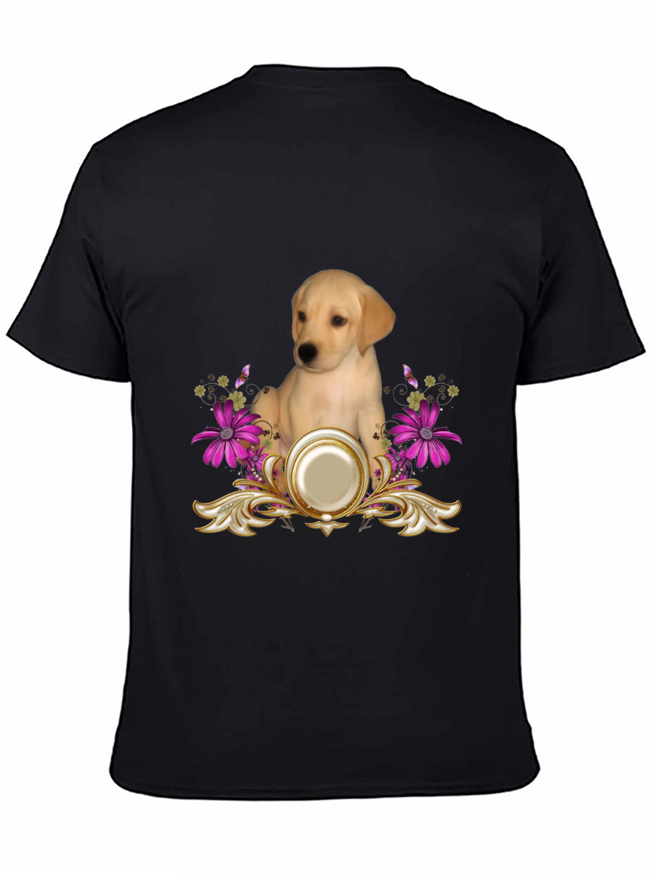 Labrador Puppy & Floral T-Shirt